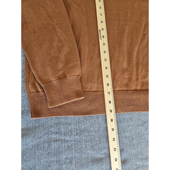 Amazon Essential Sweater Mens XL Toffee Brown Long Sleeve Cotton Knit Crewneck - Picture 6 of 15